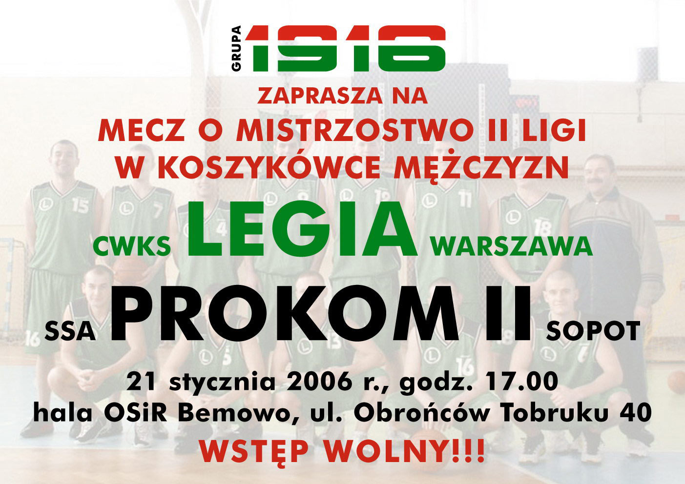 Darmowy wstęp dla kibiców!