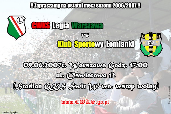 W sobotę ostatni mecz CWKS-u