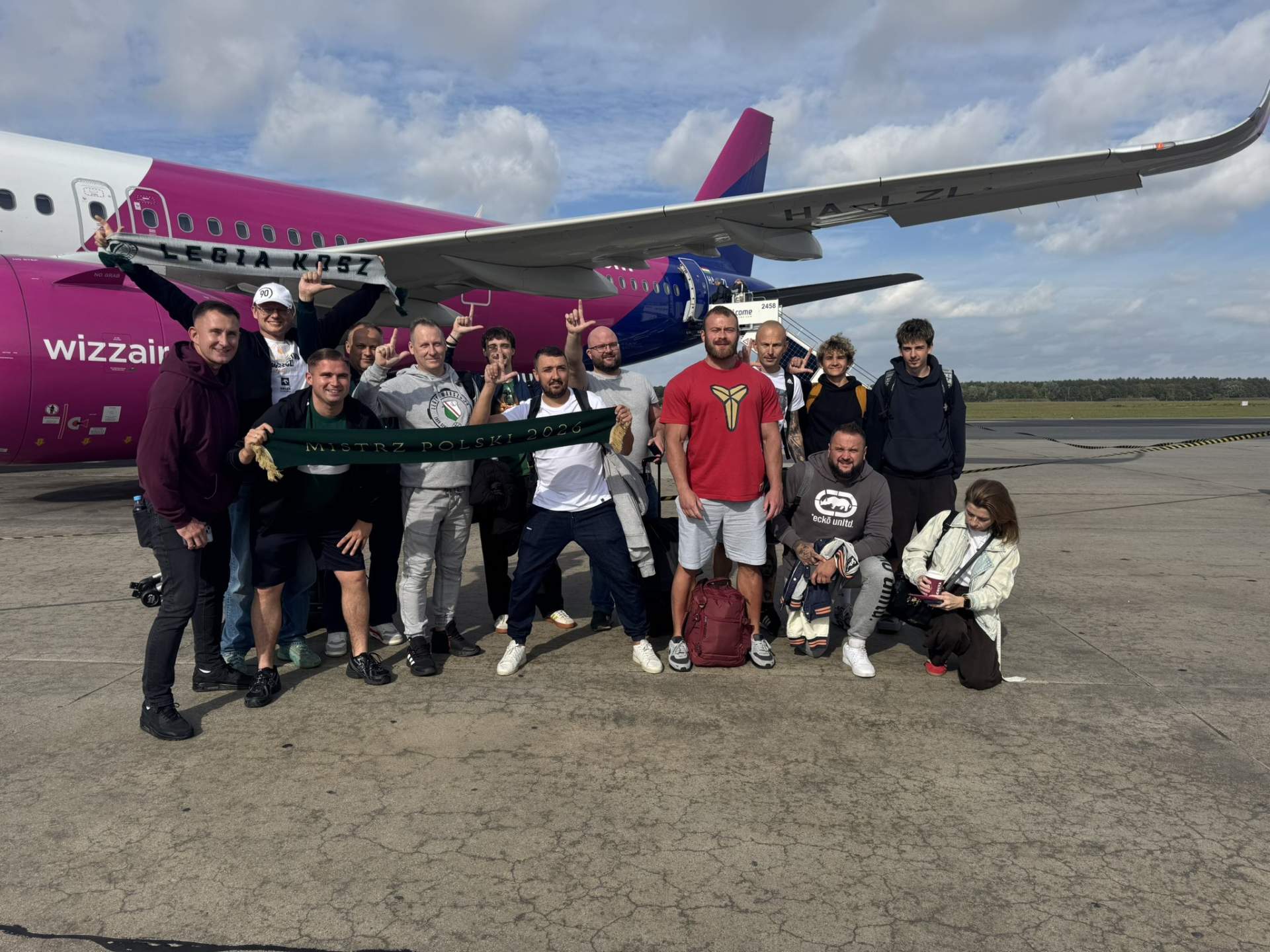 kibice Legia Kosz na wyjazdowym meczu z SIG Strasbourg