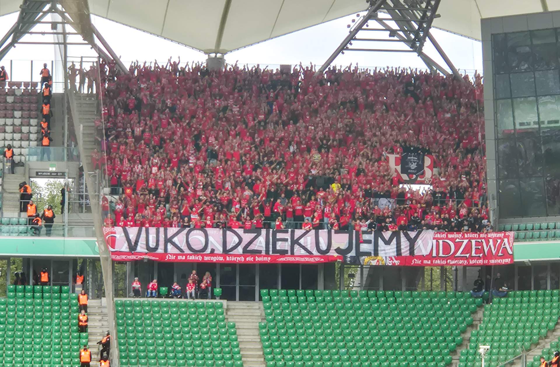 Legia Warszawa - Widzew Łódź transparent Vuko,mecz-3650