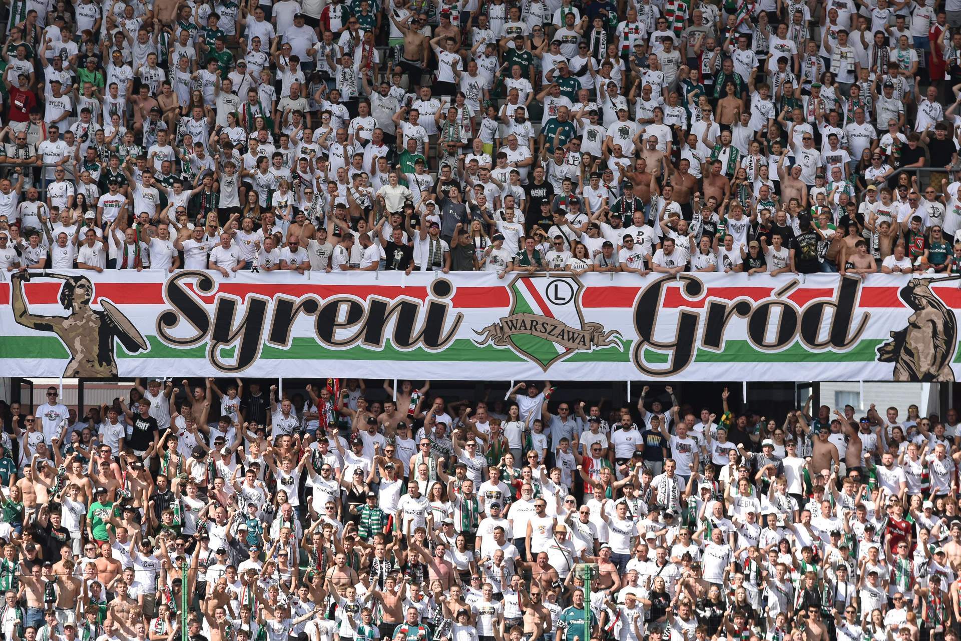 Legia Warszawa - Zagłębie Lubin flaga debiut Syreni Gród