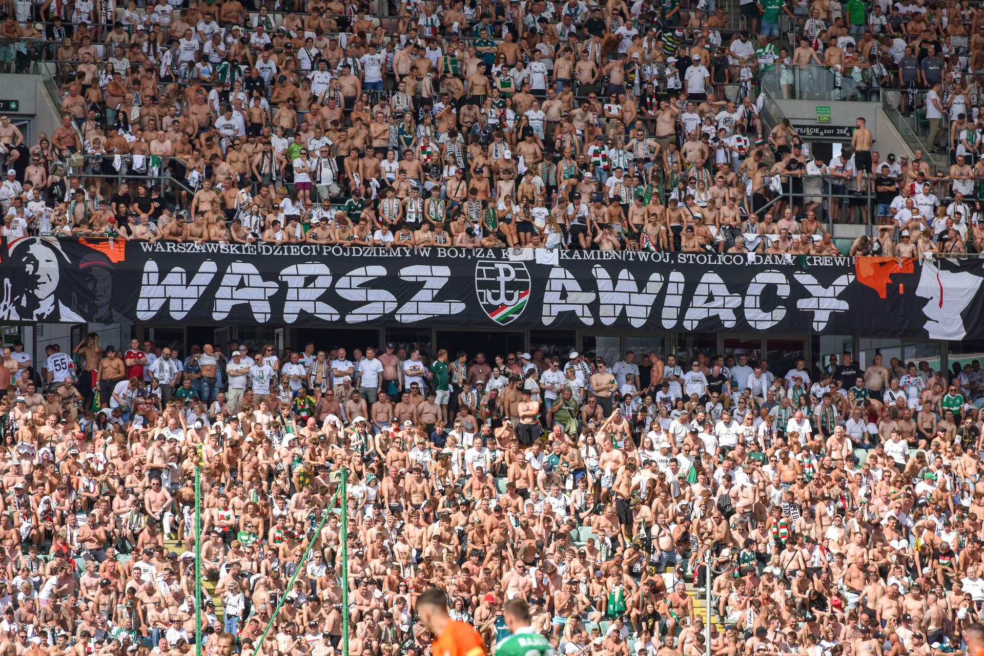 Legia Warszawa - Zagłębie Lubin Warszawiacy flaga