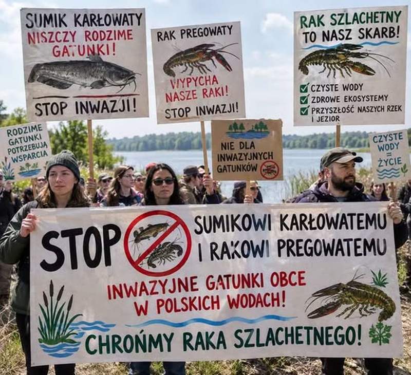 pikieta,sumik karłowaty,rak pręgowaty,rak szlachetny,chrońmy raka szlachetnego