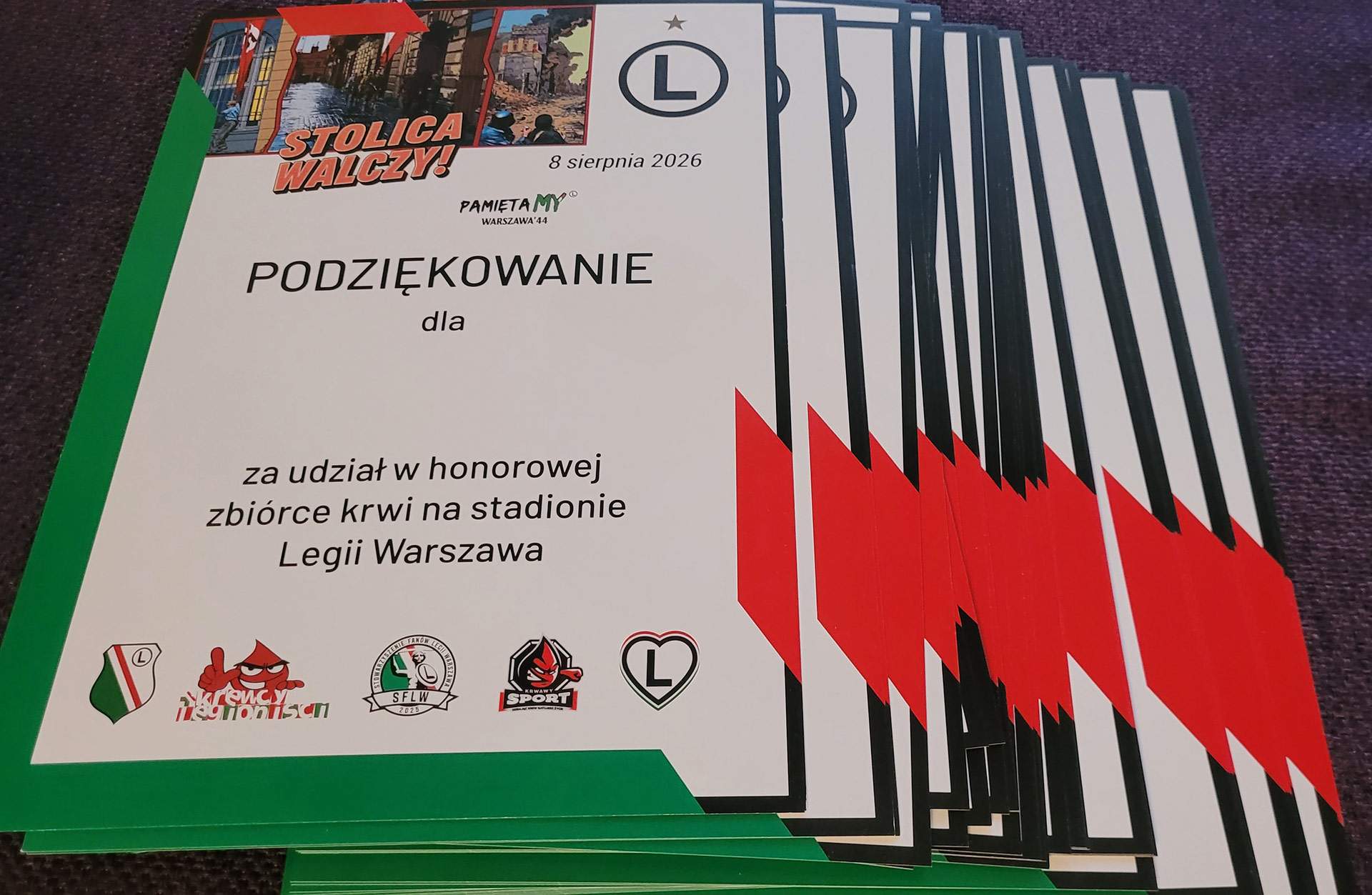 krewcy legioniści dyplom zbiórka krwi