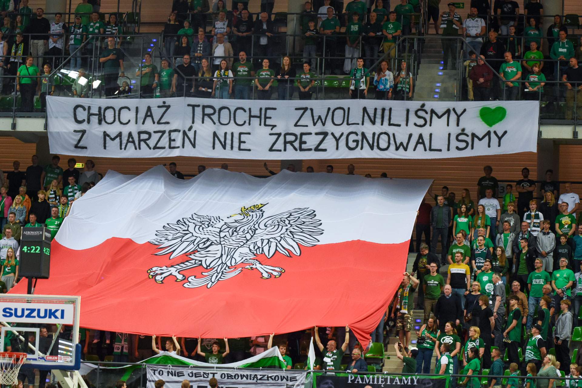 koszykówka Zastal Zielona Góra - Legia Warszawa kibice oprawa