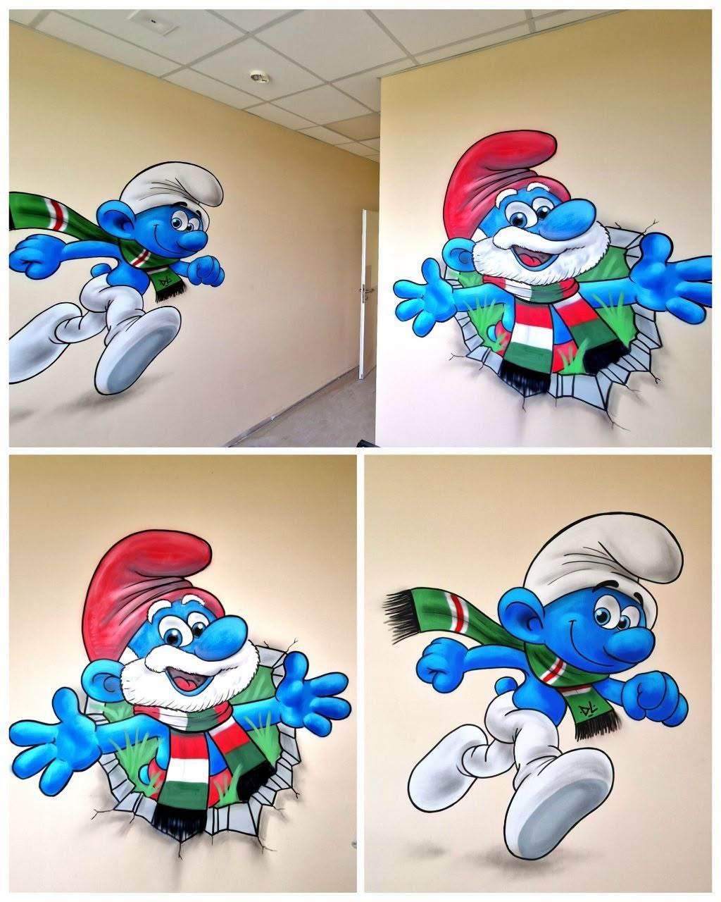 bajkowe graffiti,smerfy